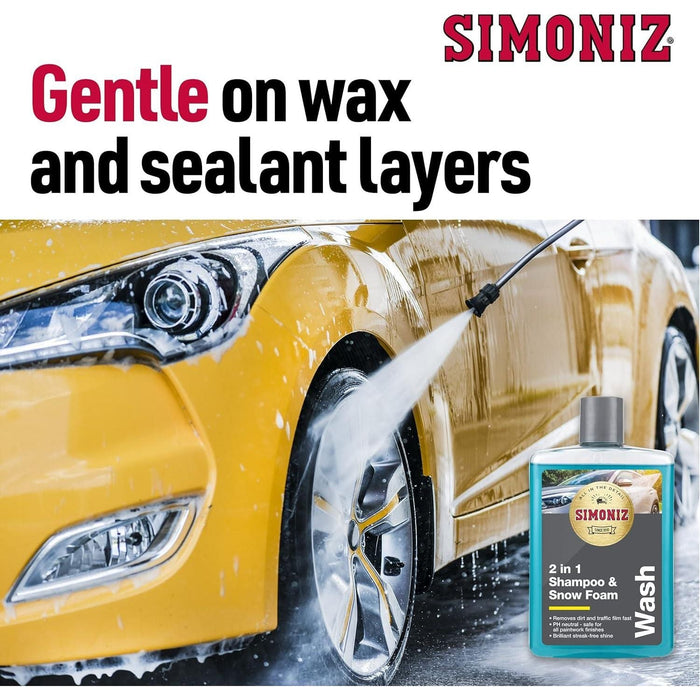 Simoniz Car Shampoo & Wax Removes Dirt Streak-Free Cleaner 5L pH Neutral Town Tools - Dynamic Drive