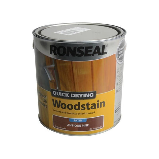 Ronseal Quick Drying Woodstain Satin Antique Pine 2.5 litre Ronseal - Dynamic Drive