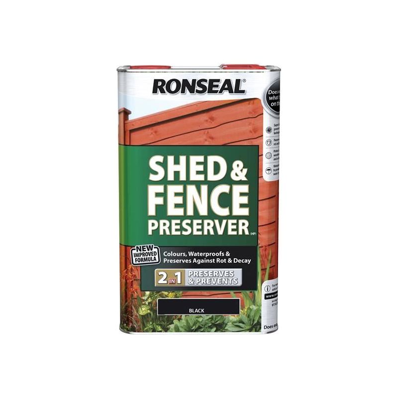 Ronseal Shed & Fence Preserver Black 5 litre Ronseal - Dynamic Drive