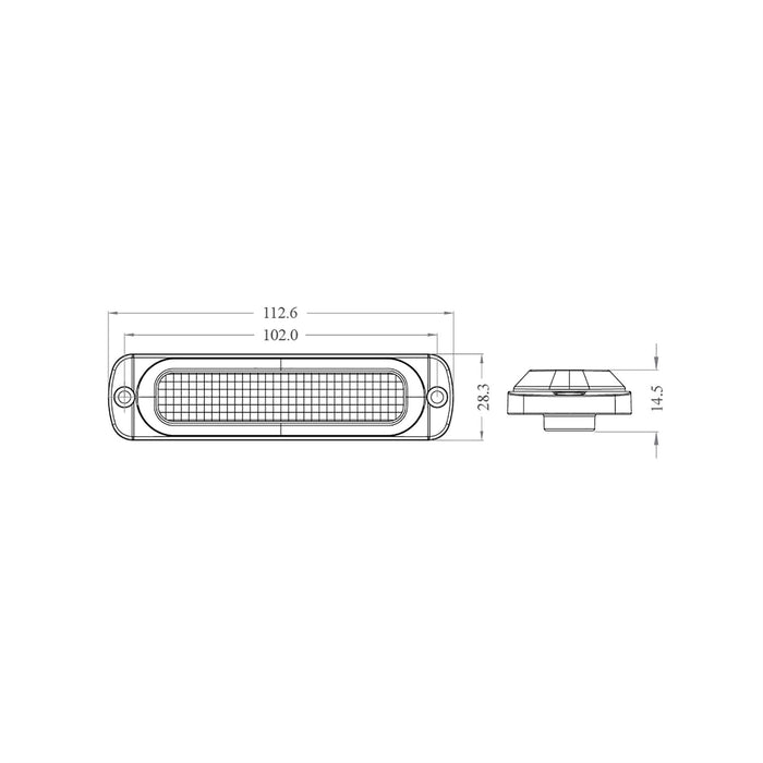Ring Slimline Amber 6 LED Strobe - RCV2215 Ring Automotive - Dynamic Drive