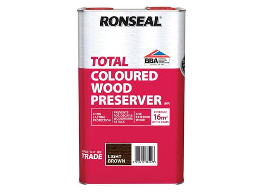 Ronseal Trade Total Wood Preserver Light Brown 5 litre Ronseal - Dynamic Drive