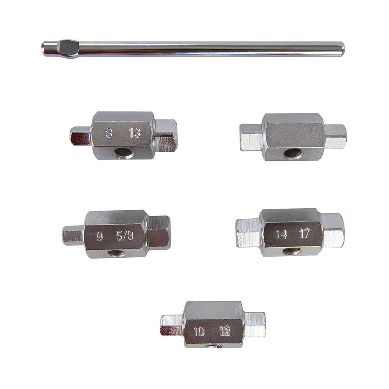Silverline Oil Drain Plug Key Set 6pc Double Ended Sump Gearbox Hex Square Silverline  - Dynamic Drive