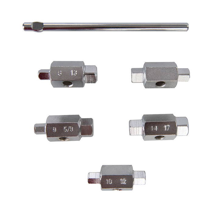 Silverline Oil Drain Plug Key Set 6pc Double Ended Sump Gearbox Hex Square Silverline  - Dynamic Drive