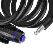 Oxford Self Coiling Tensile Steel Cable Lock 12mm x 1800mm Smoke Oxford - Dynamic Drive