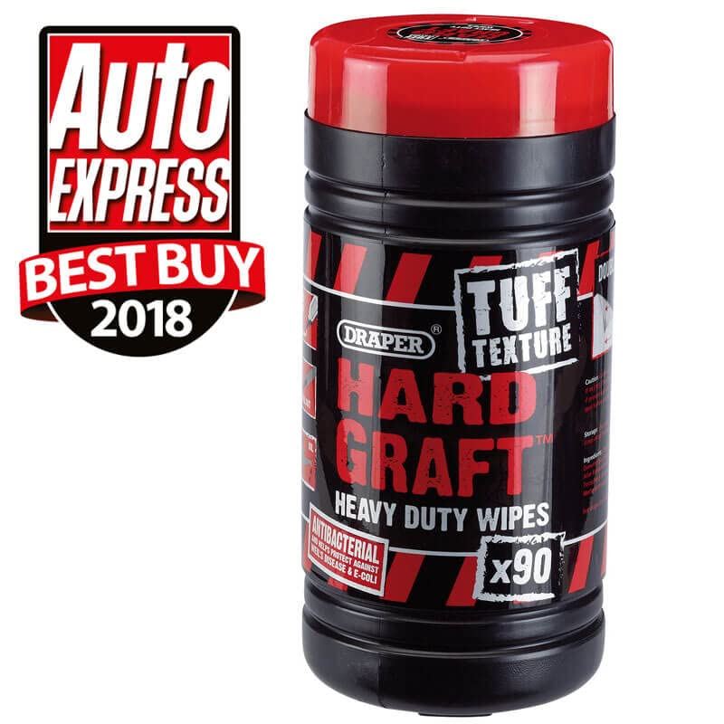 Draper 'Hard Graft' Tuff Texture Heavy Duty Wipes (Tub of 90) 84712 Draper - Dynamic Drive