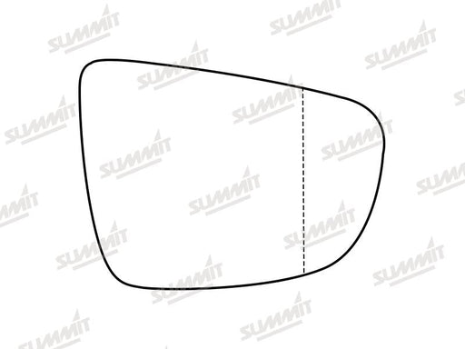 Summit Stick-On Standard Mirror Glass fits Kia Carens 13 to 17 RHS Summit - Dynamic Drive