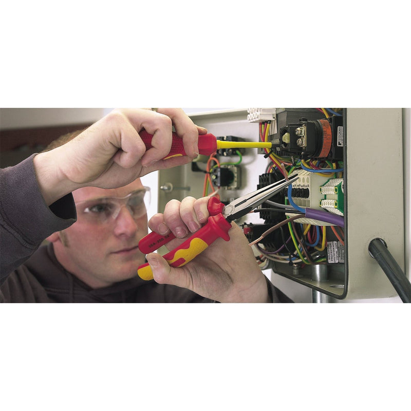 Draper VDE Approved Fully Insulated Long Nose Pliers, 200mm 69176 Draper - Dynamic Drive