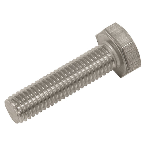 Sealey Stainless Steel Hex Head Set Screw DIN 933 - M10 X 40 A2 - Pack of 25 Sealey - Dynamic Drive