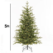 Dellonda Pre-Lit 5ft Hinged Christmas Tree with Warm White LED Lights & PE/PVC Tips Dellonda - Dynamic Drive