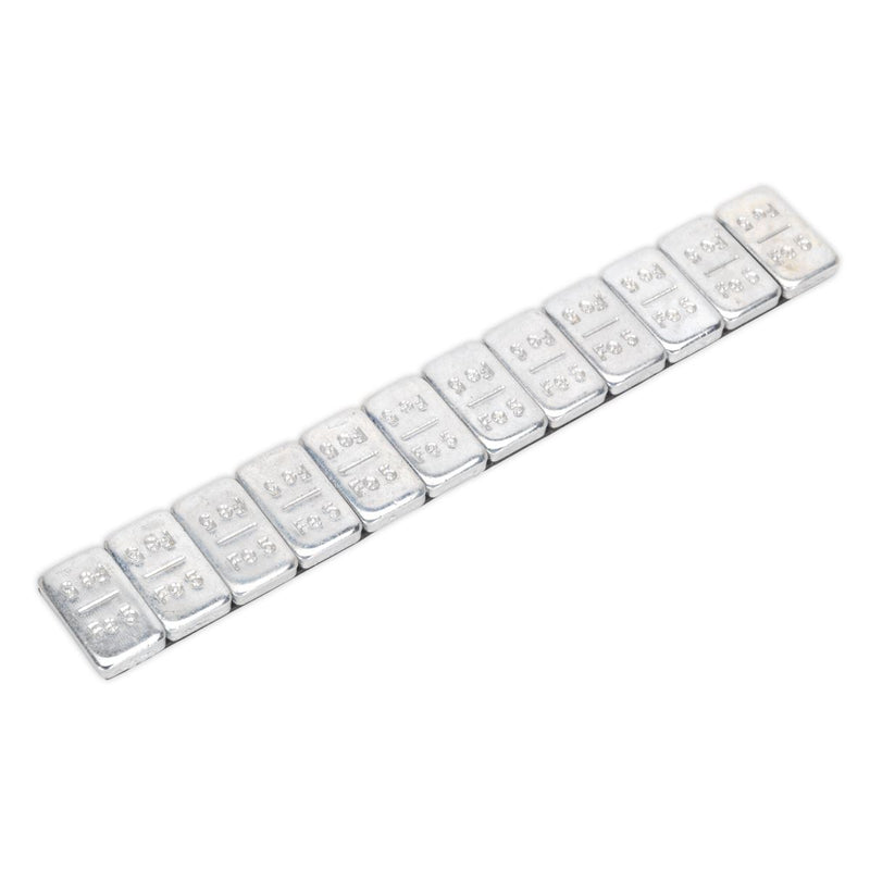 Sealey Wheel Weight 5g Adhesive Zinc Plated Steel Strip of 12 Pack of 100 WWSA5 Sealey - Dynamic Drive