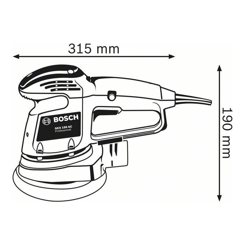 Bosch GEX 34-150 Professional Random Orbital Sander 150mm 340W 240V Bosch - Dynamic Drive