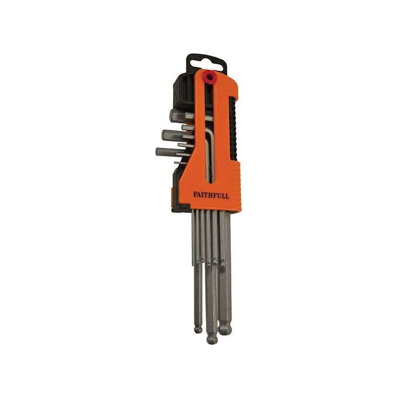 Faithfull Metric Long Arm Ball End Hex Key Set, 9 Piece Faithfull - Dynamic Drive