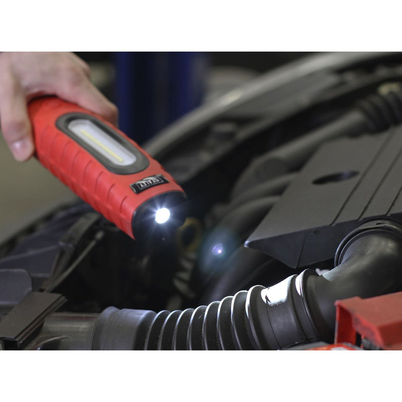 Sealey Rechargeable 360 Inspection Light 16 SMD LED & 3W LED Red 2 x Lithium-ion Sealey - Dynamic Drive