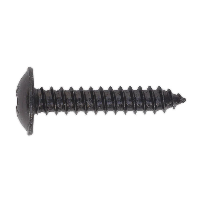 Sealey Self Tapping Screw 4.8 x 25mm Flanged Head Black Pozi Pack of 100 BST4825 Sealey - Dynamic Drive