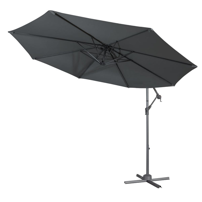 Dellonda Banana Parasol with Cover 3m - Grey DG264 Dellonda - Dynamic Drive