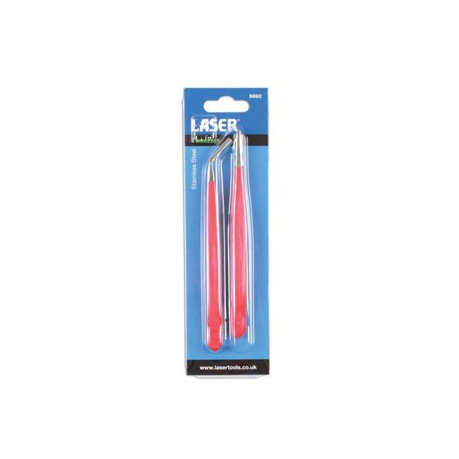 Laser Stainless Steel Tweezers 2pc 6692 Laser - Dynamic Drive