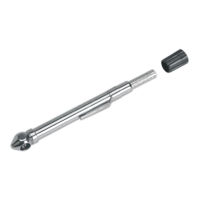 Sealey Tyre Pressure Gauge Pocket Clip Valve Core Removal Tool Car Bike 6-50PSI Sealey  - Dynamic Drive