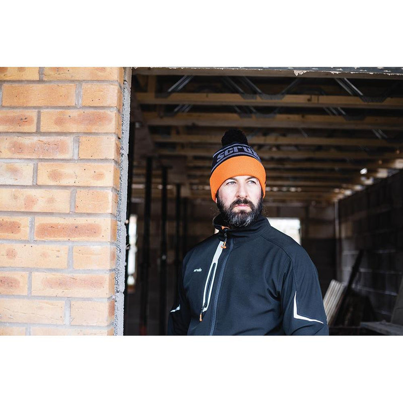 Scruffs Trade Bobble Hat Black/Orange Scruffs - Dynamic Drive