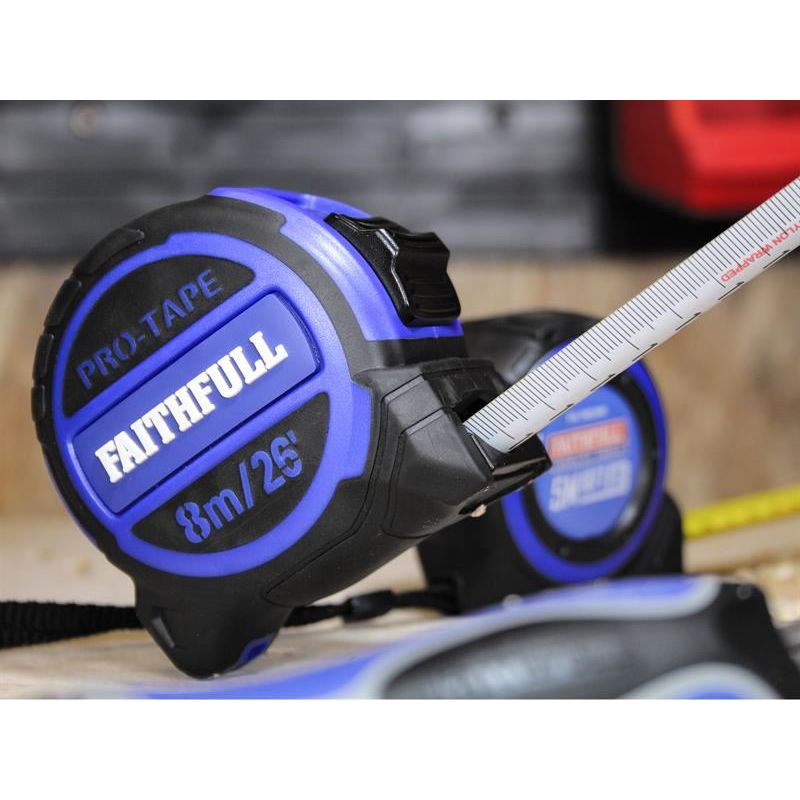 Faithfull Pro Tape Measure 8m/26ft (Width 32mm) Faithfull - Dynamic Drive