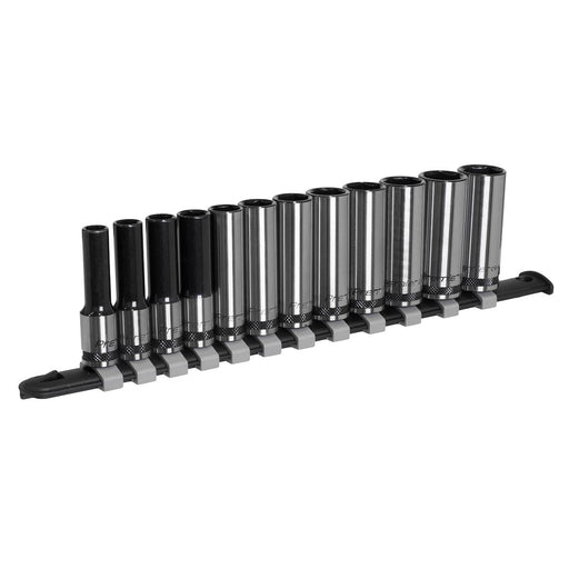 Sealey Socket Set Deep 12pc 3/8"Sq Drive Metric Black Series AK7993 Sealey - Dynamic Drive