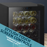 Baridi 20 Bottle Wine Cooler Fridge with Touchscreen Controls & LED Light - Black Baridi  - Dynamic Drive
