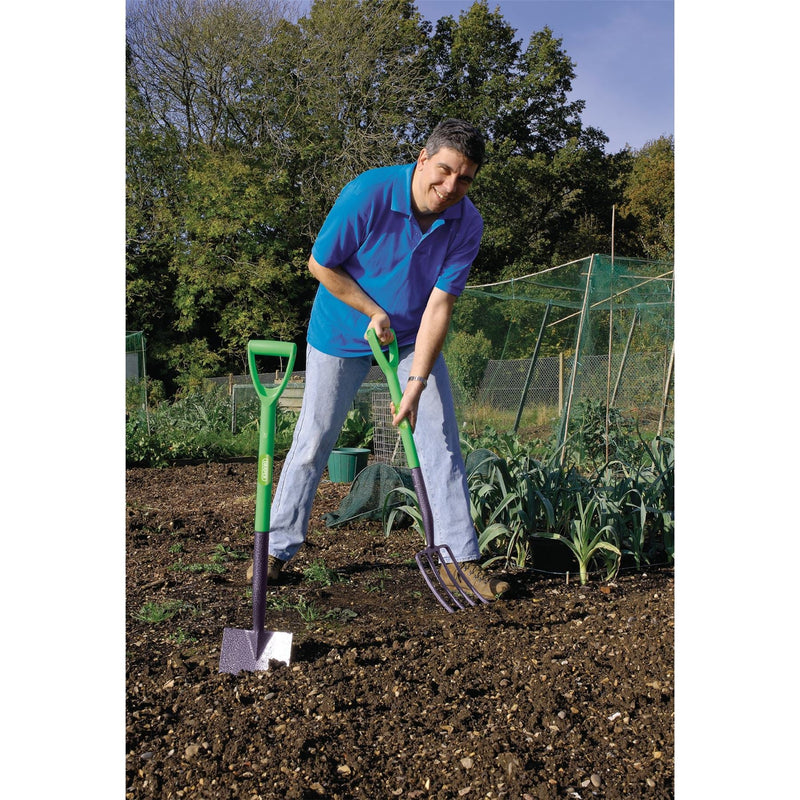 Draper Carbon Steel Garden Fork and Spade Set, Green 16566 Draper - Dynamic Drive