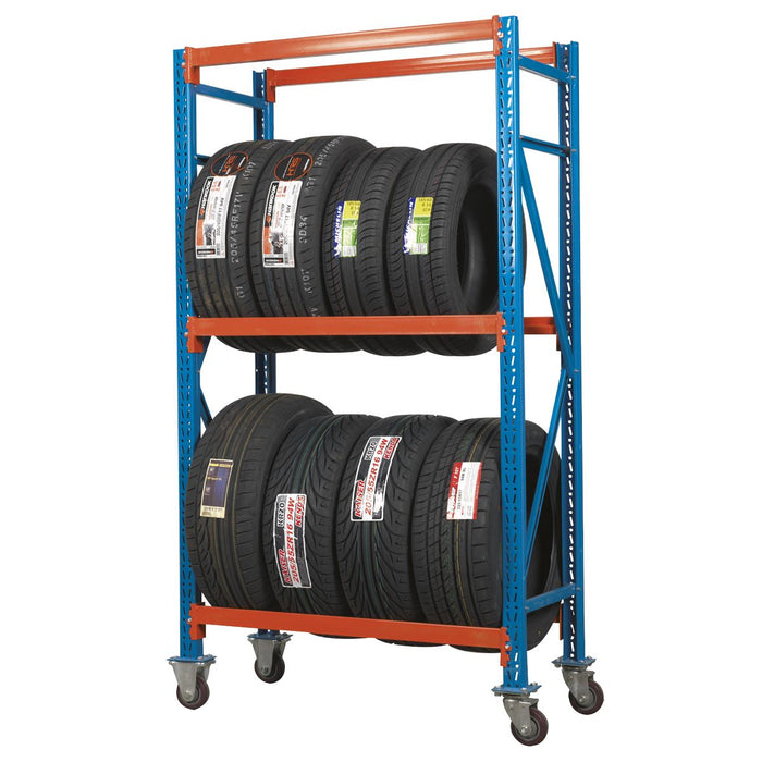 Sealey Two-Level Mobile Tyre Rack 200kg Capacity Per Level STR007 Sealey - Dynamic Drive