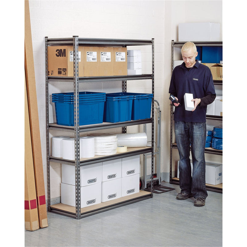 Draper Heavy Duty Steel Shelving Unit, 5 Shelves, L1220 x W450 x H1830mm 21663 Draper - Dynamic Drive