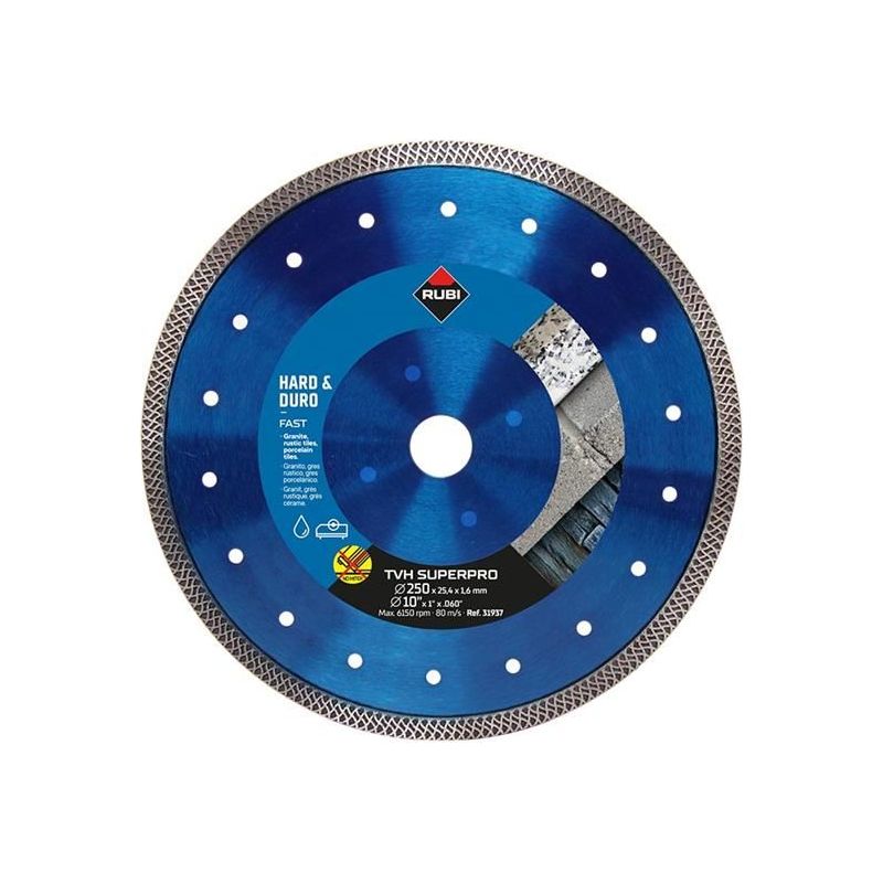 Rubi Tiling Tools TVH250 SUPERPRO Diamond Blade 250mm RUBI TILING TOOLS - Dynamic Drive