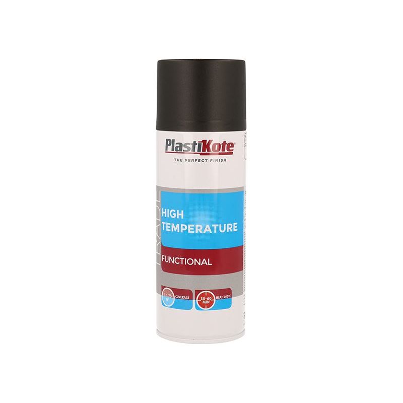 Plastikote Trade High Temperature Spray Paint Black 400ml PlastiKote - Dynamic Drive