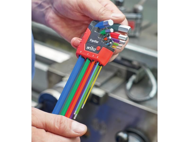Wiha ErgoStar Colour Hex Ball End L-key Set, 9 Piece Wiha - Dynamic Drive