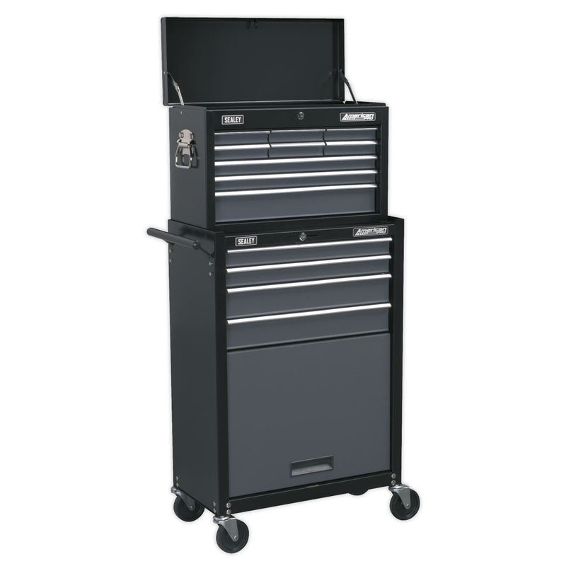 Sealey Topchest & Rollcab Combination 13 Drawer with Ball-Bearing Slides Black/G Sealey - Dynamic Drive