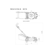Metabo RM 36-18 LTX BL 36 Lawn Mower 18V Bare Unit Metabo - Dynamic Drive