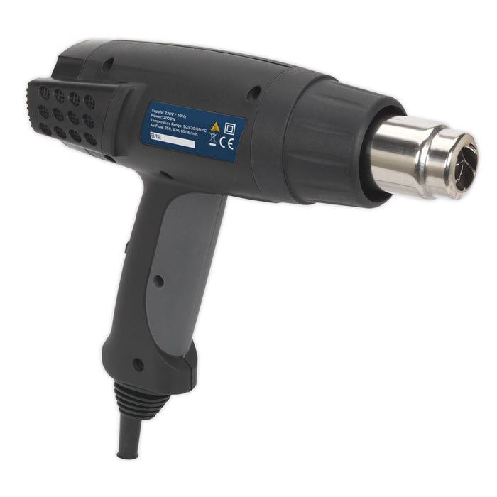 Sealey Hot Air Gun 2000W 3-Speed 50/420/650C HS100 Sealey  - Dynamic Drive