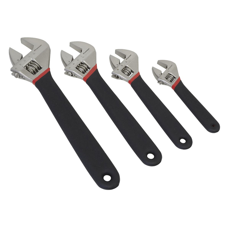 Sealey Adjustable Wrench Set 4pc Ni-Fe Finish AK9935 Sealey - Dynamic Drive