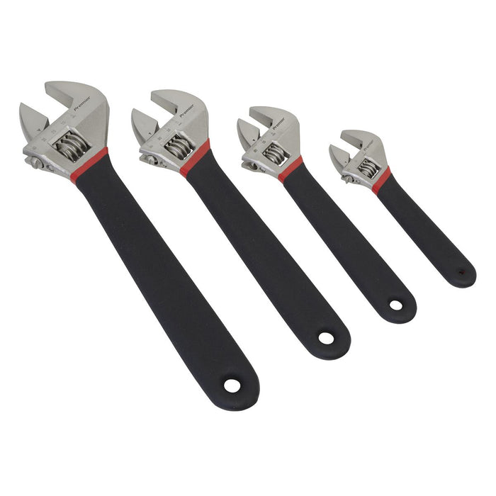 Sealey Adjustable Wrench Set 4pc Ni-Fe Finish AK9935 Sealey - Dynamic Drive