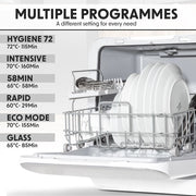 Baridi Mini Portable Tabletop 6L Dishwasher with 3 Place Settings, 7 Wash Functions - DH72 Baridi  - Dynamic Drive