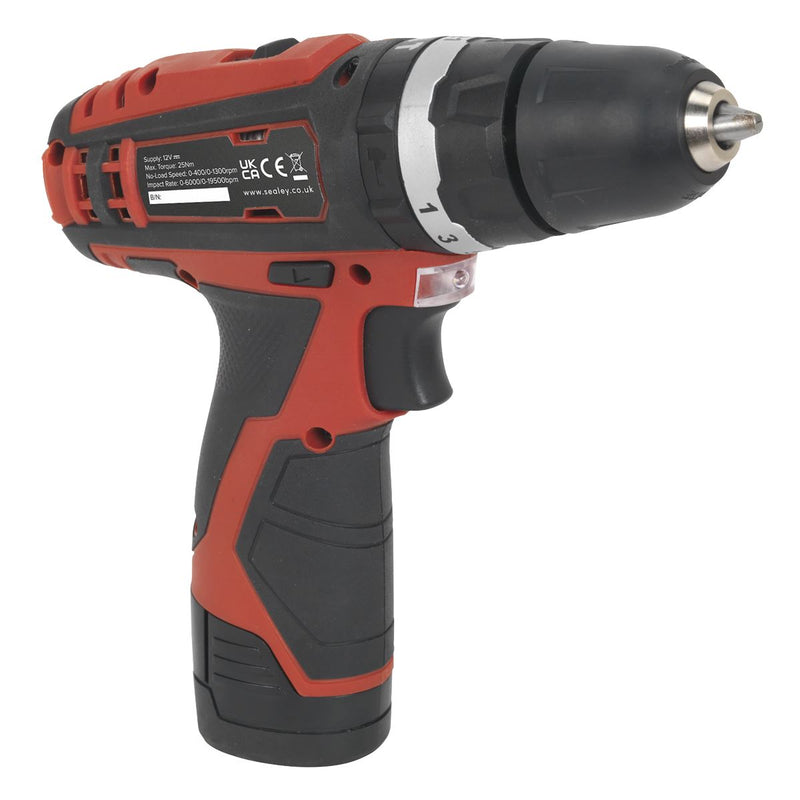 Sealey Cordless Combi Drill10mm 12V SV12 Series Body Only CP1201 Sealey - Dynamic Drive