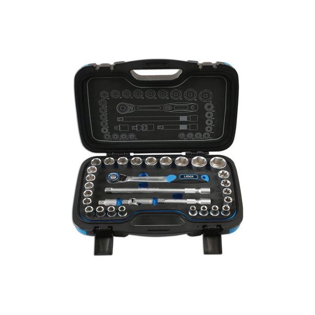 Laser Socket Set 1/2"D 31pc 6920 Laser - Dynamic Drive
