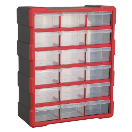 Sealey Cabinet Box 18 Drawer Red/Black APDC18R Sealey - Dynamic Drive