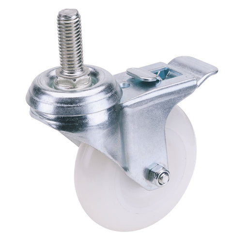 Draper Swivel Bolt Fixing Nylon Wheel with Brake, 75mm Diameter, S.W.L. 70kg Draper - Dynamic Drive