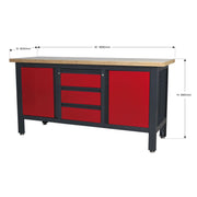 Sealey Workstation with 3 Drawers & 2 Cupboards AP1905C Sealey - Dynamic Drive