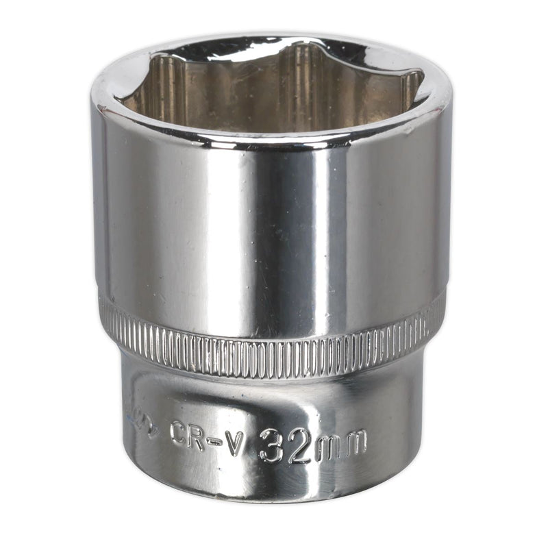 Sealey WallDrive Socket 32mm 1/2"Sq Drive Fully Polished SP1232 Sealey - Dynamic Drive