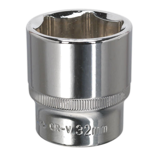Sealey WallDrive Socket 32mm 1/2"Sq Drive Fully Polished SP1232 Sealey - Dynamic Drive