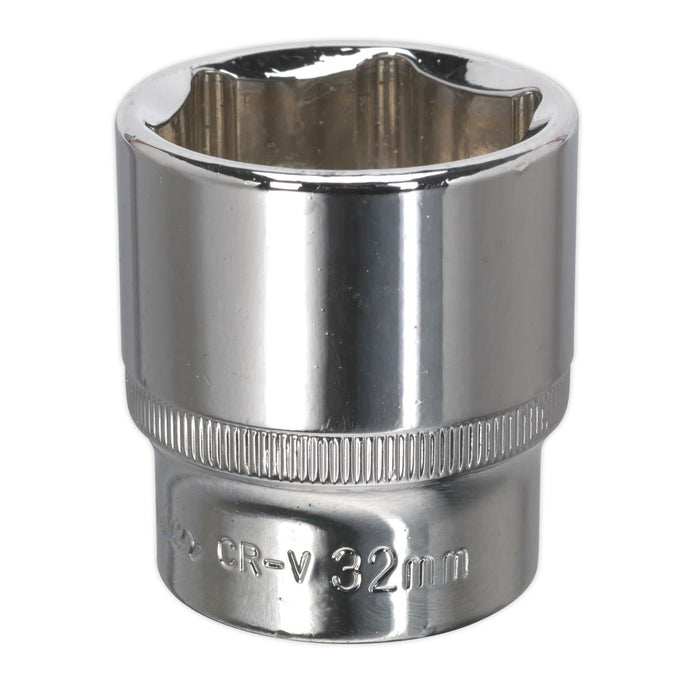 Sealey WallDrive Socket 32mm 1/2"Sq Drive Fully Polished SP1232 Sealey - Dynamic Drive