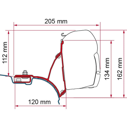 Fiamma VW T5/T6 Transporter Brackets for F45 Awning RHD - Deep Black Fiamma - Dynamic Drive