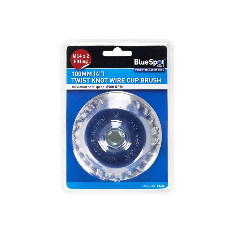 Bluespot Tools Twist Knot Cup Brush 100mm M14 X 2 BlueSpot Tools - Dynamic Drive