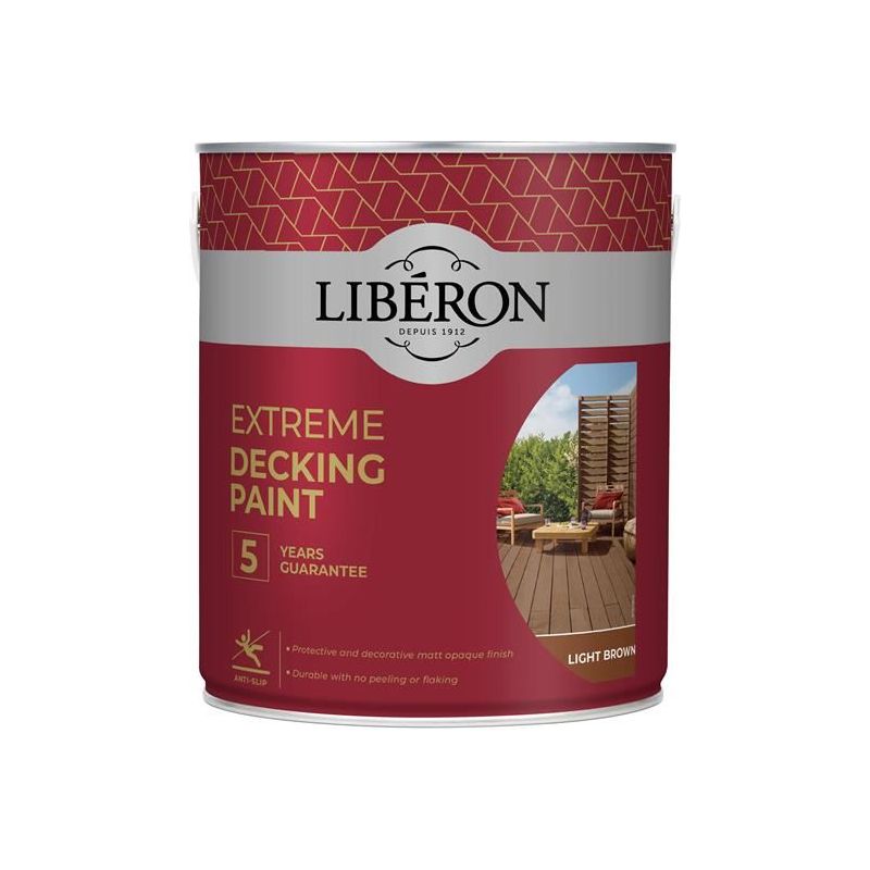 Liberon Extreme Decking Paint Light Brown 2.5 litre Liberon - Dynamic Drive