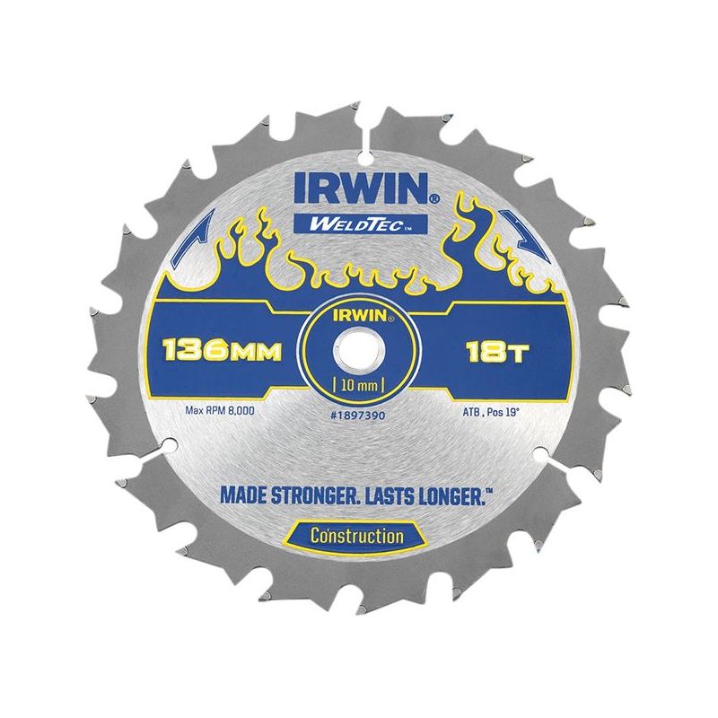 Irwin® Weldtec Cordless Circular Saw Blade 136 x 10mm x 18T ATB IRWIN® - Dynamic Drive