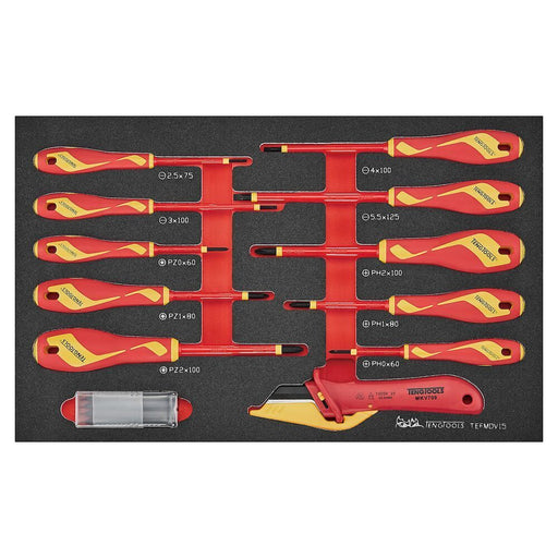 Teng Tools Insulated Screwdriver & Knife Set FOAM3 15 Pieces Teng Tools - Dynamic Drive